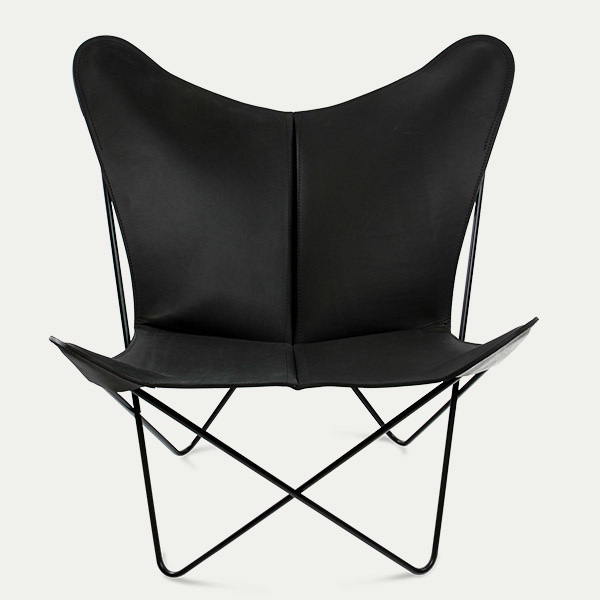 Trifolium, Butterfly chair, OX Denmarq, Trifolium, Danish Design, Butterfly chair, Scandinavisch design, zwart leder, Vintage